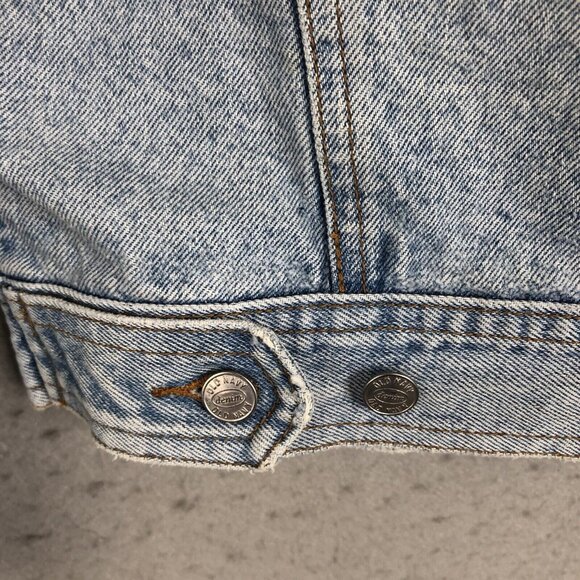 Vintage Old Navy Jean Jacket Womens Large Sunwashed Distressed Y2K 90s Western - Picture 14 of 16